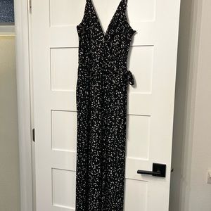Black jumpsuit with beige flecks